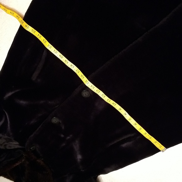 70s Vintage Faux Fur Winter Coat by Borglaska, Stall design / Sz M-L / Black - Picture 15 of 16